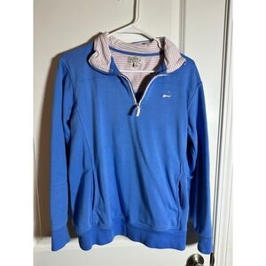 Southern Marsh Women Blue Quarter Zip Pullover Sweatshirt Small Small Logo